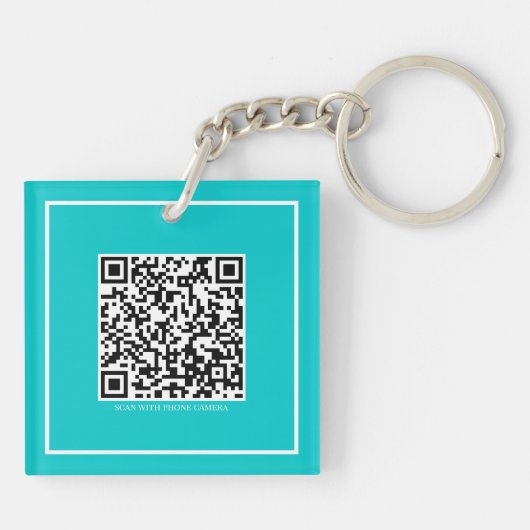 Porte-clés Formateur personnel | Code QR à thème turquoise (Dos)