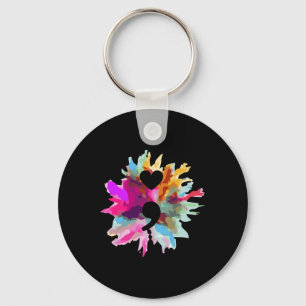 Porte-clés Forme cardiaque Semicolon Cadeau Prévention du sui