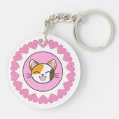 Porte-clés Forme de coeur de puzzle rose (Dos)