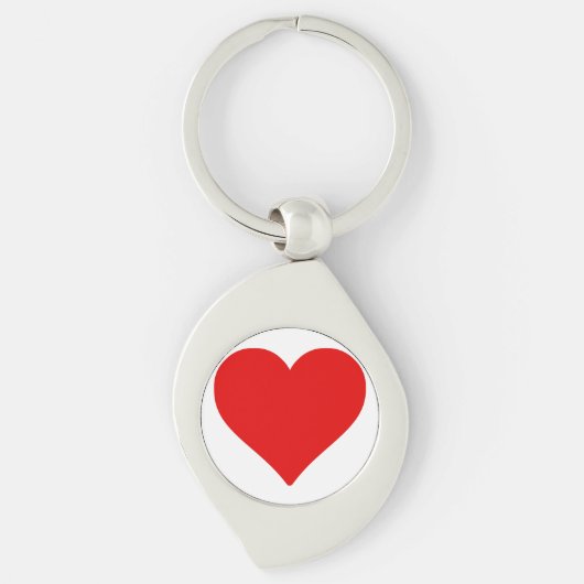 Porte-clés Forme de cœur rouge amour classique minimalisme (Devant)