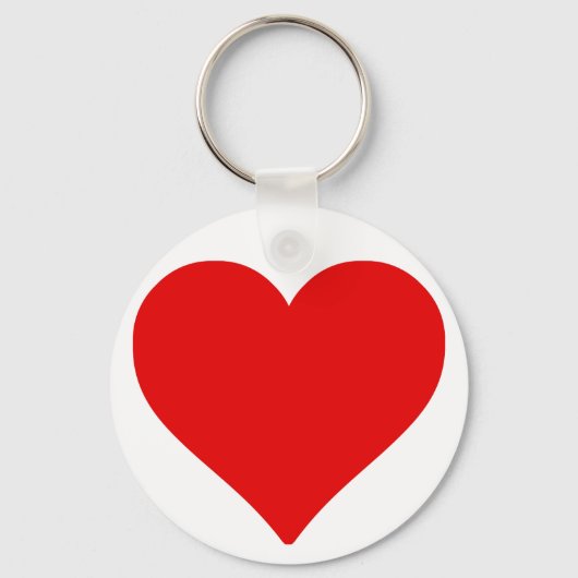 Porte-clés Forme de cœur rouge amour classique minimalisme (Recto)
