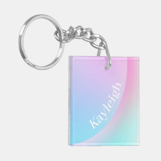 Porte-clés Forme de dégradé pastel doux arc-en-ciel (Devant gauche)