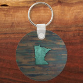 Porte-clés Forme de Minnesota Turquoise rustique (Recto)