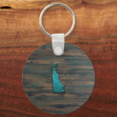 Porte-clés Forme d'état Delaware Turquoise (Recto)
