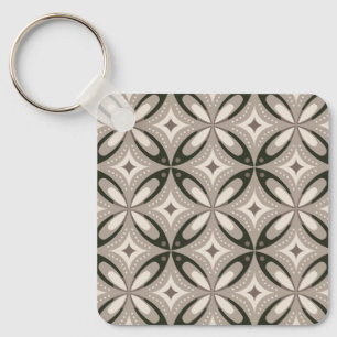 Porte-clés Formes circulaires rétro beige et marron