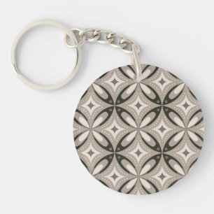 Porte-clés Formes circulaires rétro beige et marron