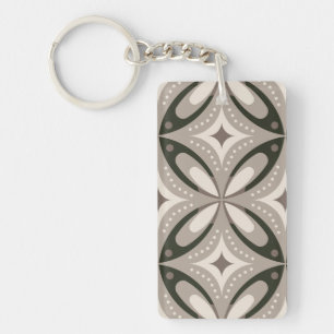 Porte-clés Formes circulaires rétro beige et marron