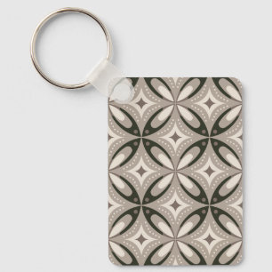 Porte-clés Formes circulaires rétro beige et marron