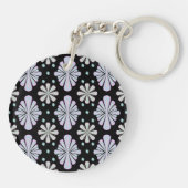 Porte-clés Formes florales pastel sur fond noir (Dos)