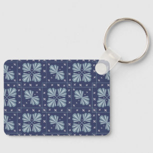 Porte-clés Formes géométriques bleues motif