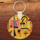 Porte-clés Formes géométriques roses et incisives Abstraites (Recto)