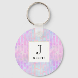 Porte-clés Formes rectangulaires bleues sur Arrière - plan ro