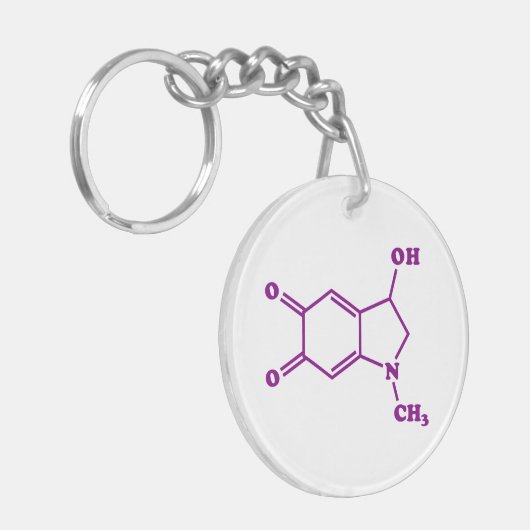 Porte-clés Formule chimique moléculaire adrénochrome (Devant gauche)