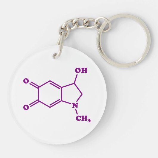 Porte-clés Formule chimique moléculaire adrénochrome (Dos)