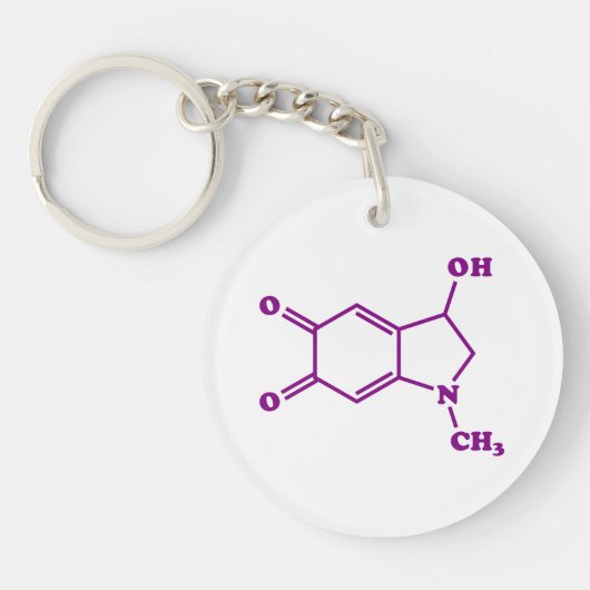 Porte-clés Formule chimique moléculaire adrénochrome (Devant)