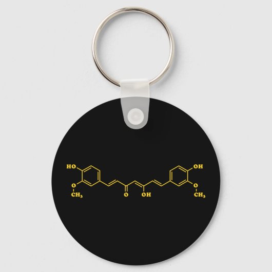 Porte-clés Formule chimique moléculaire de curcumin curcumin  (Recto)
