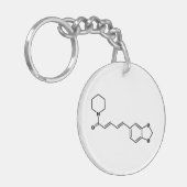 Porte-clés Formule chimique moléculaire de poivre noir Piperi (Devant gauche)