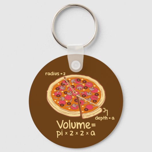 Porte-clés Formule mathématique du volume de pizza = Pi*z*z*a (Recto)
