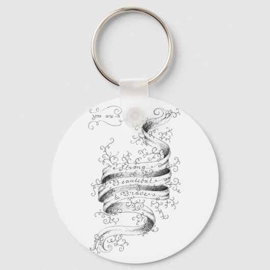 Porte-clés Fort, beau et courageux (Recto)