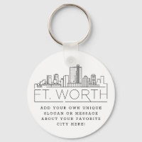Fort Worth, Texas Styliszed Skyline | Slogan perso