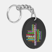 Porte-clés Forte femme Word Cloud (Devant gauche)