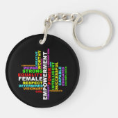 Porte-clés Forte femme Word Cloud (Dos)
