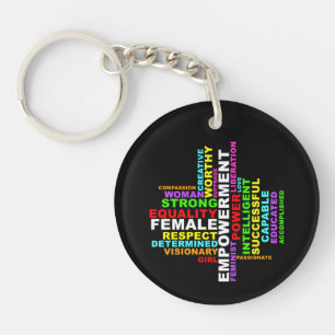 Porte-clés Forte femme Word Cloud