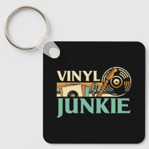 Porte-clés Fou de vinyle LP Disques DJ Platine Musique Collec