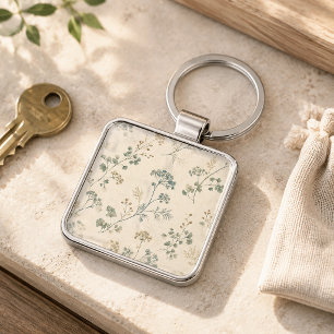 Porte-clés Fougère Chevelue en Verre de Mer Amoure