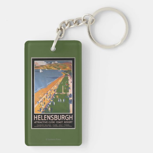 Porte-clés Foules le long d'affiche de chemins de fer de (Dos)