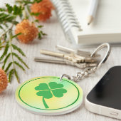 Porte-clés Four Leaf Clover St. Patrick's Day Design-87906 (Devant droit)