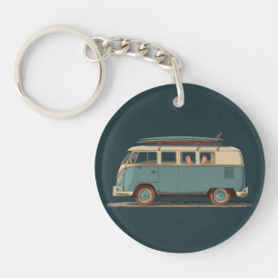 Porte-clés Fourgonnette de Surf Vintage – Conception de Camio
