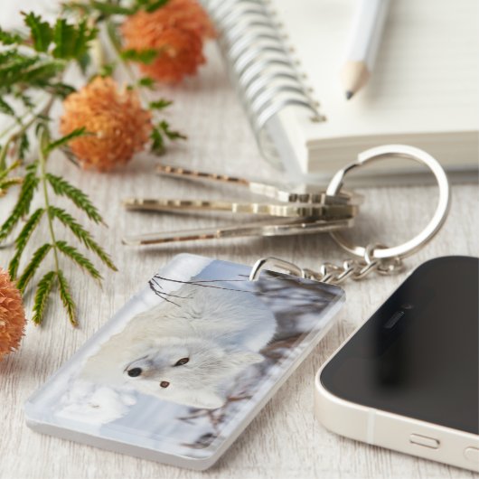 Porte-clés Fox arctique en hiver (Devant droit)