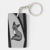 Porte-clés Fox Design d'art moderne en argent (Dos)