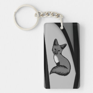 Porte-clés Fox Design d'art moderne en argent