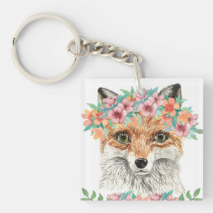 Porte-clés Fox floral