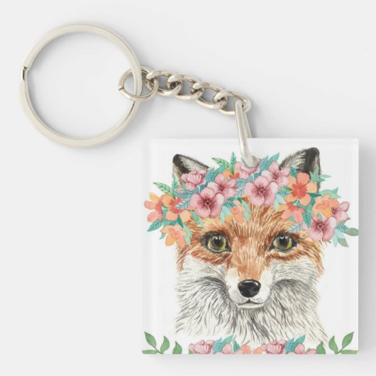Porte-clés Fox floral (Devant)