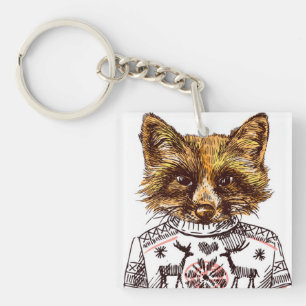 Porte-clés Fox habillé rusé