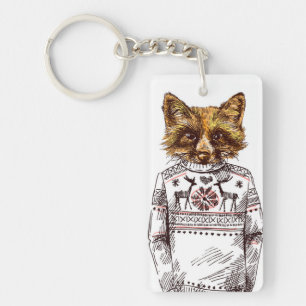 Porte-clés Fox habillé rusé