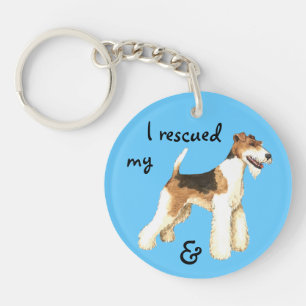 Porte-clés Fox Terrier de fil de délivrance
