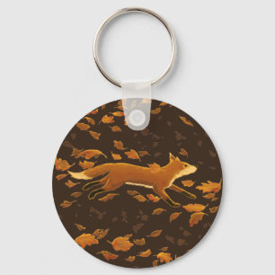Porte-clés Fox Traversant L'Automne
