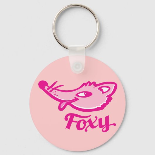 Porte-clés Foxy grinning fox filles clé rose (Recto)