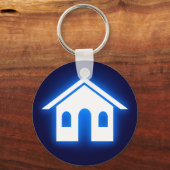 Porte-clés foyer bleu brillant (Recto)