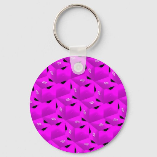 Porte-clés fractal à glace rose (Recto)