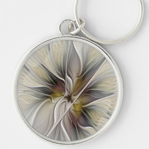 Porte-clés Fractal floral, fleur de fantaisie aux couleurs de