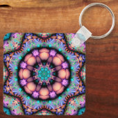 Porte-clés Fractal Mandala Floral Psychedelic (Verso)