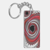 Porte-clés Fractale Abstraite de la spirale rouge (Devant gauche)