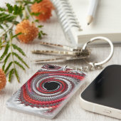 Porte-clés Fractale Abstraite de la spirale rouge (Devant droit)
