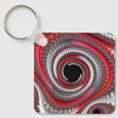 Porte-clés Fractale Abstraite de la spirale rouge (Recto)