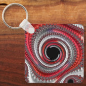 Porte-clés Fractale Abstraite de la spirale rouge (Recto)